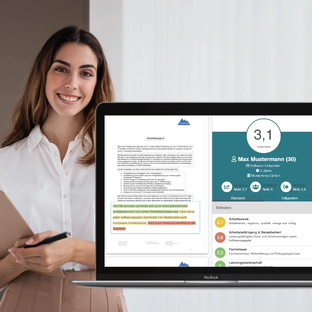 arbeitszeugnis bürokauffrau muster befriedigend Feedback im Azubi-Navigator » u-form Testsysteme